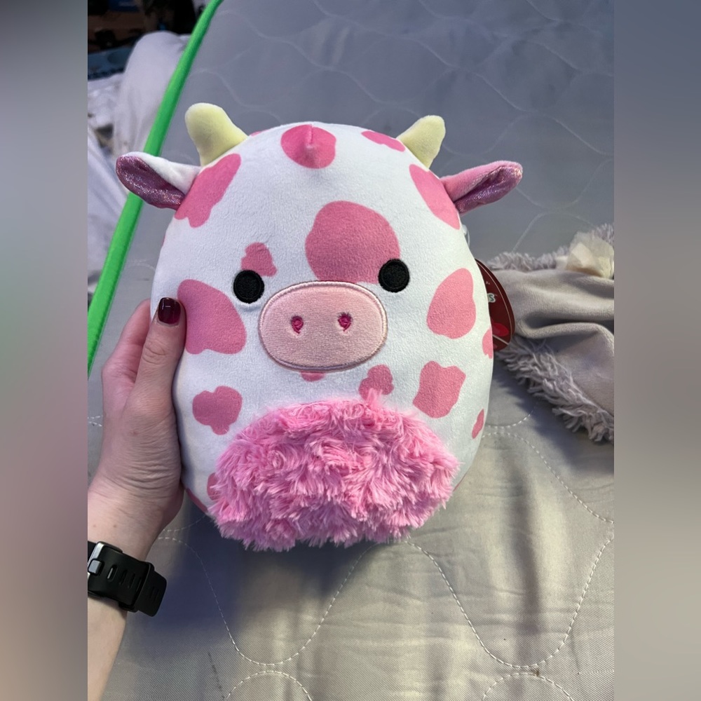 Evangelica Squishmallow| pink cow plushie